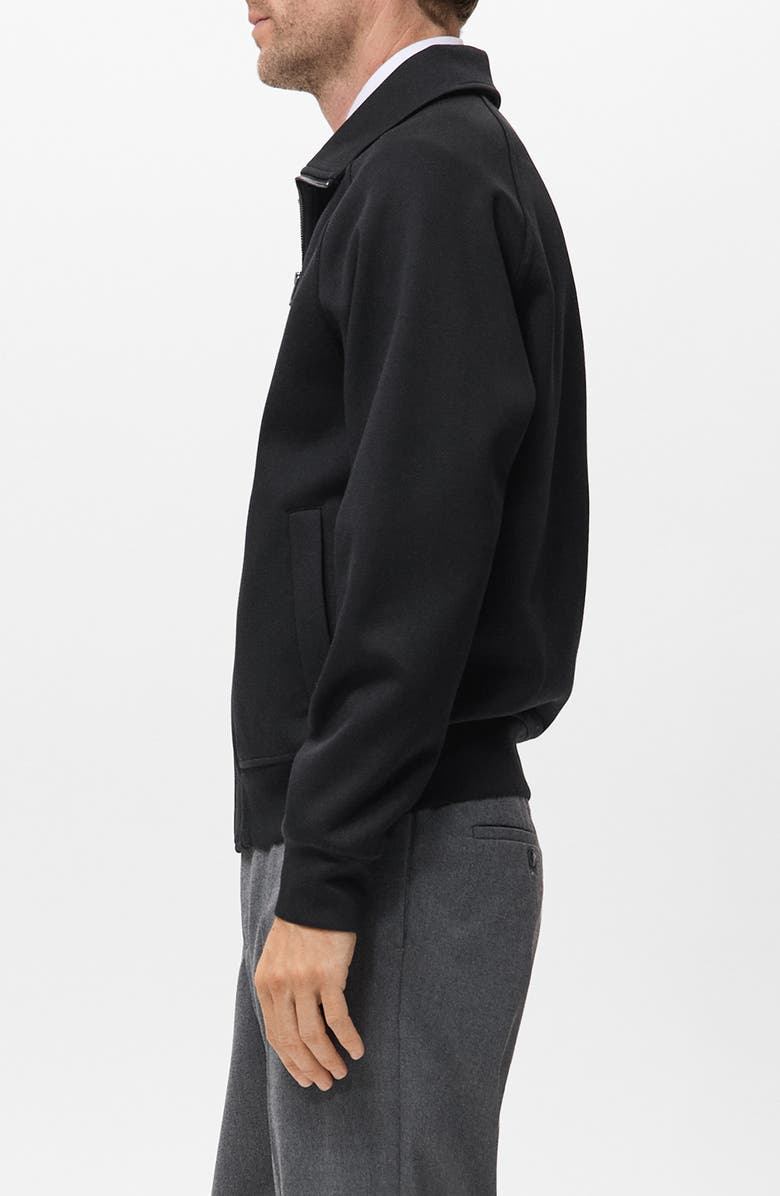 MANGO Knit Zip Jacket, Alternate, color, Black