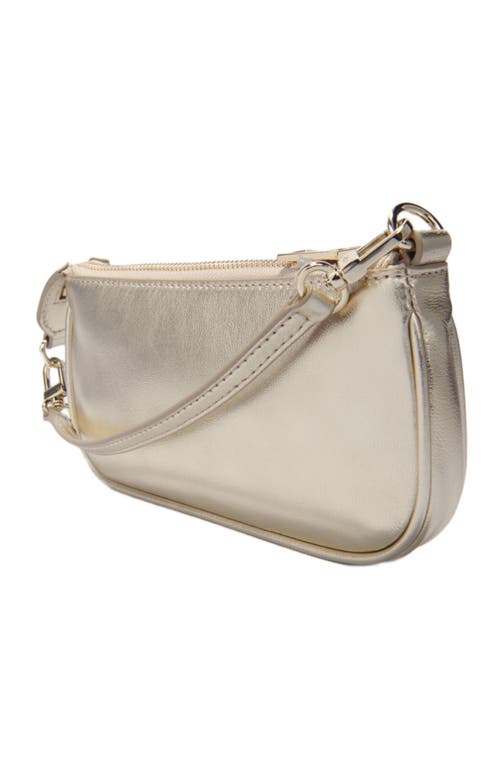 Maje Metallic Leather Sarah Clutch Bag In Gold