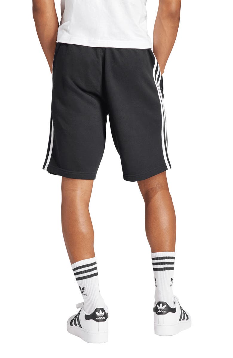 adidas Adicolor 3-Stripes Cotton French Terry Shorts, Alternate, color, Black