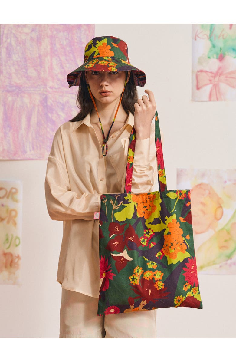 Lost Pattern NYC FRIDA x LOST PATTERN "Frida's Garden" Tote Bag, Alternate, color, Purple