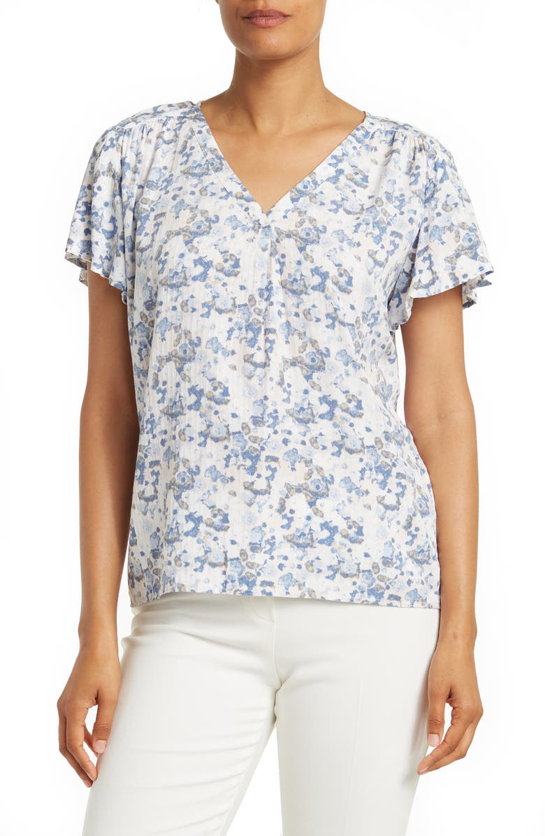 Caslon<sup>®</sup> Dobby Flutter Sleeve Top, Main, color,