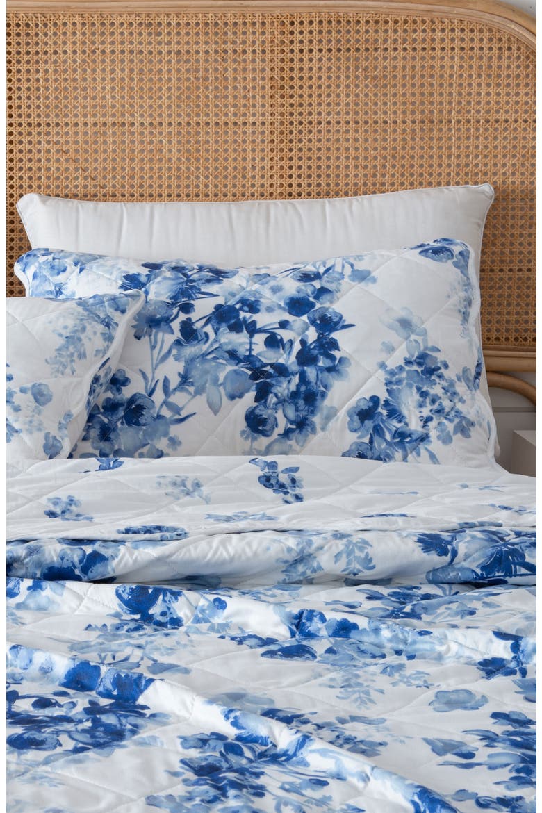 Watercolor Floral Reversible Microfiber Quilt Set, Alternate, color, FLORAL BURST