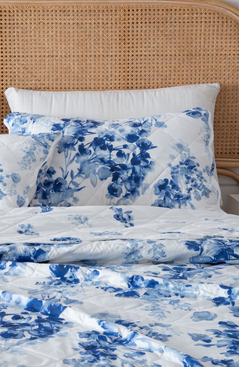 Woven & Weft Watercolor Floral Reversible Microfiber Quilt Set, Alternate, color, Floral Burst