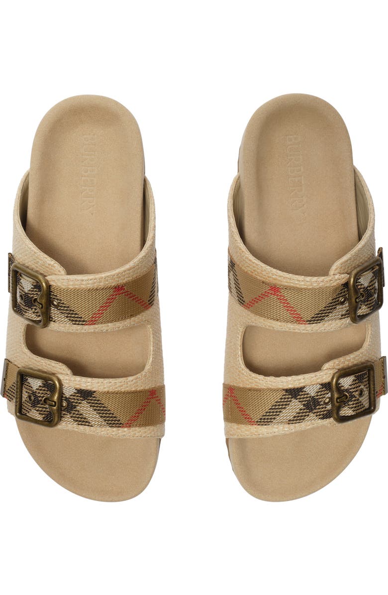 Burberry Raffia-effect Urchin Sandals, Alternate, color, Bake Beige
