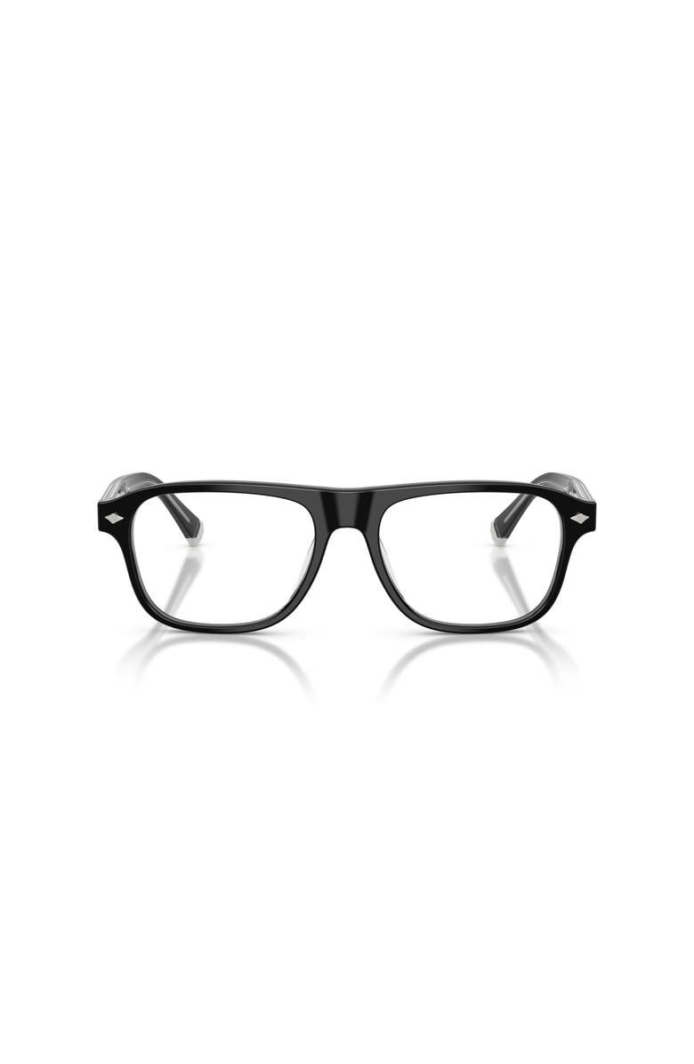 Brunello Cucinelli 55mm Rectangle optical glasses, Alternate, color, Black