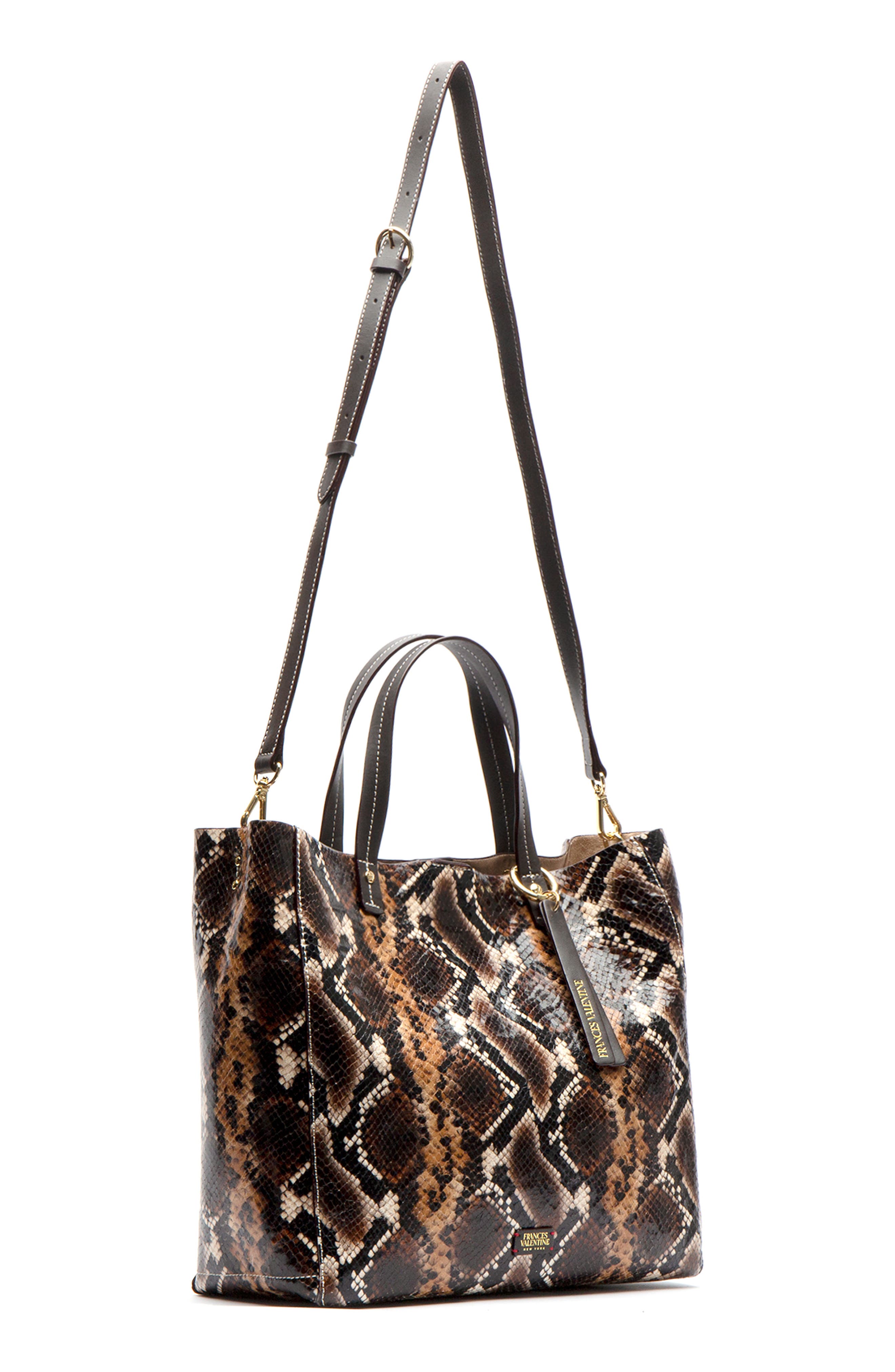 Frances Valentine Margaret Snake Embossed Leather Tote, Alternate, color, 