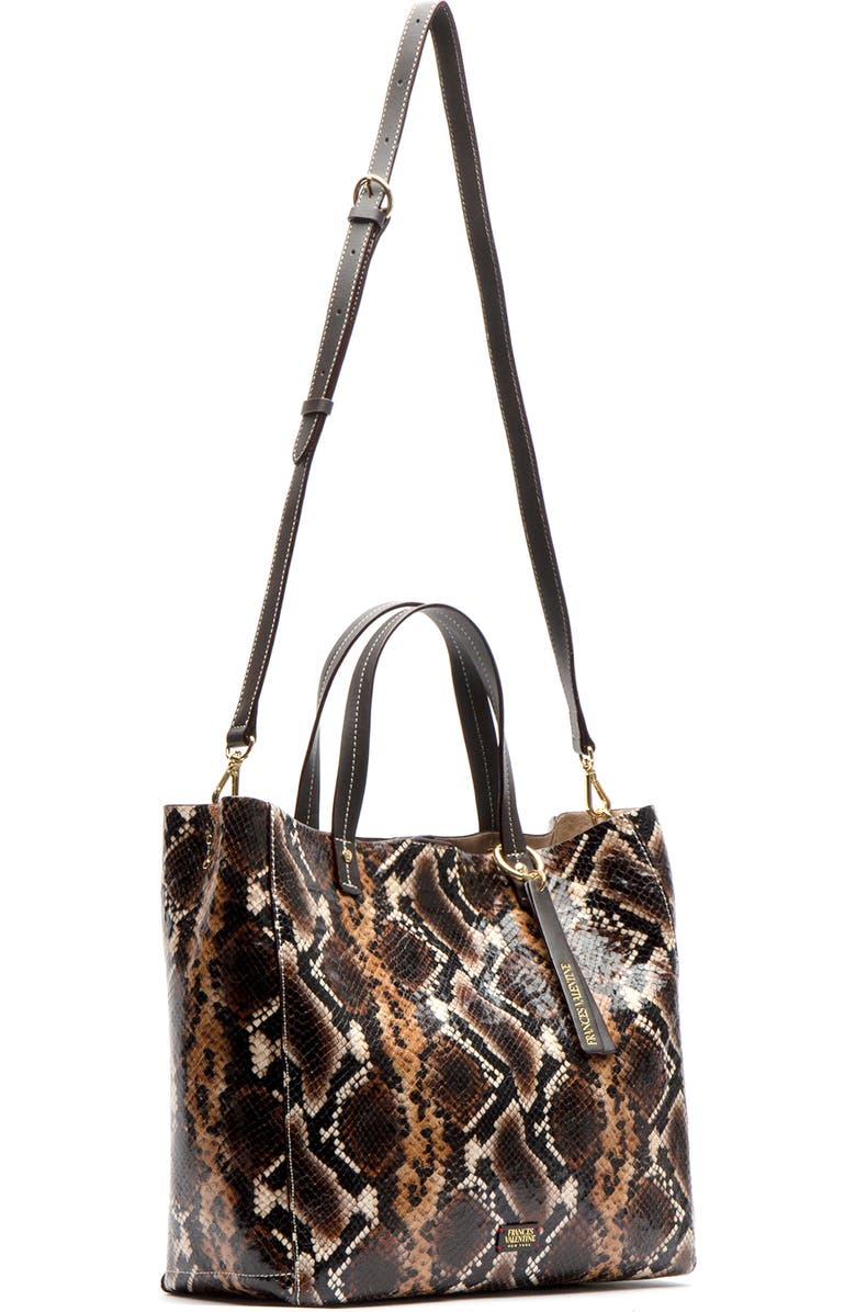 Frances Valentine Margaret Snake Embossed Leather Tote, Alternate, color,