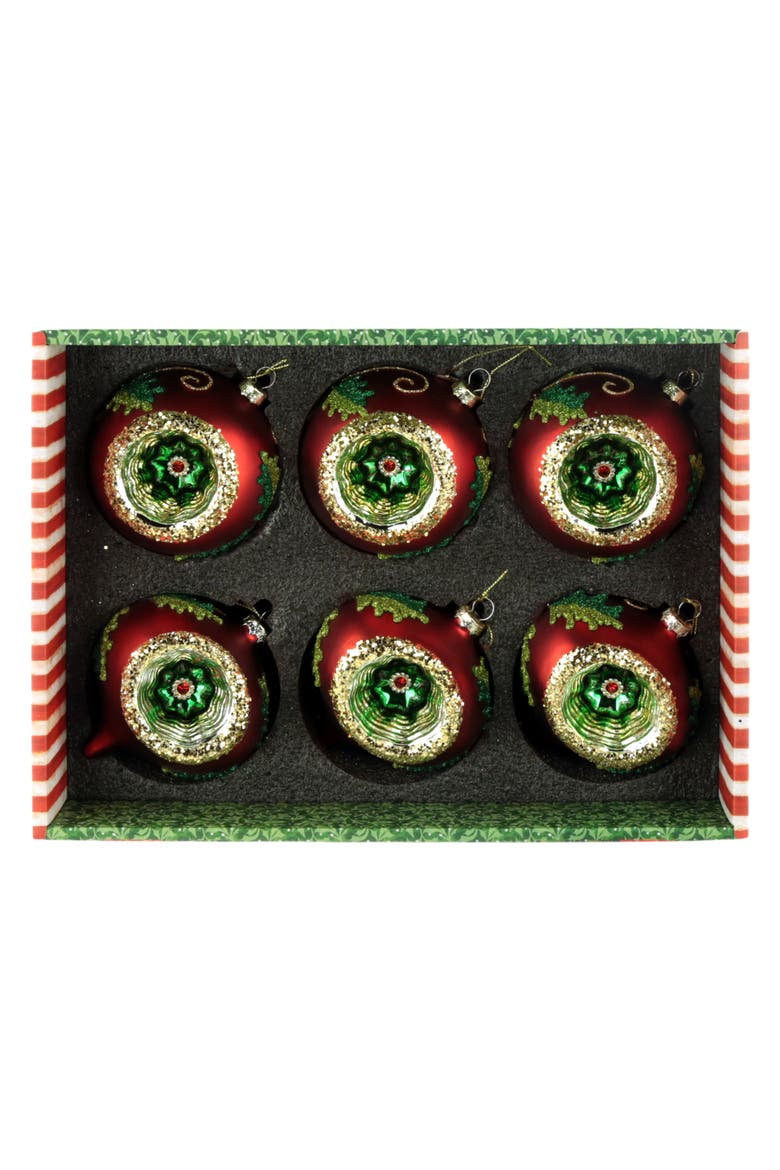 Christmas Reflector Ornament, Box of 6, Alternate, color, Red