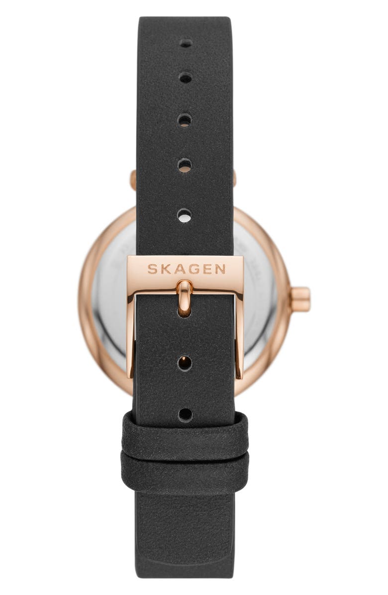 Skagen Amberline Leather Strap Watch, 28mm, Alternate, color,