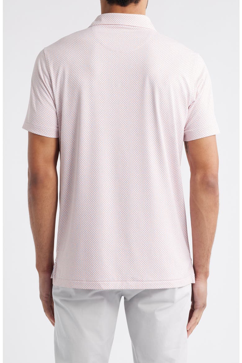 Crown Crafted Geo Print Performance Jersey Polo, Alternate, color, WHITE