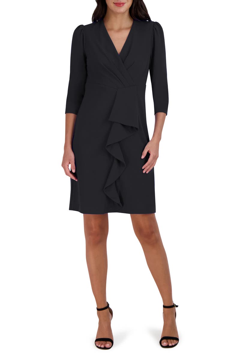 Julia Jordan Cascade Ruffle Crepe Sheath Dress, Main, color, 