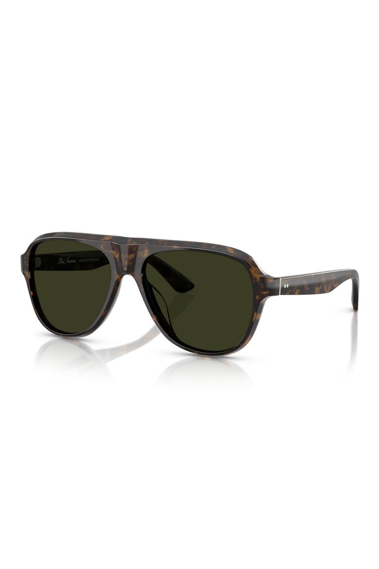 57mm Paul Newman Polarized Shield Sunglasses, Alternate, color, WALNUT TORTOISE / G-15 POLAR
