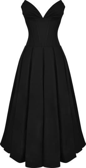 Lady Strapless Midi Dress