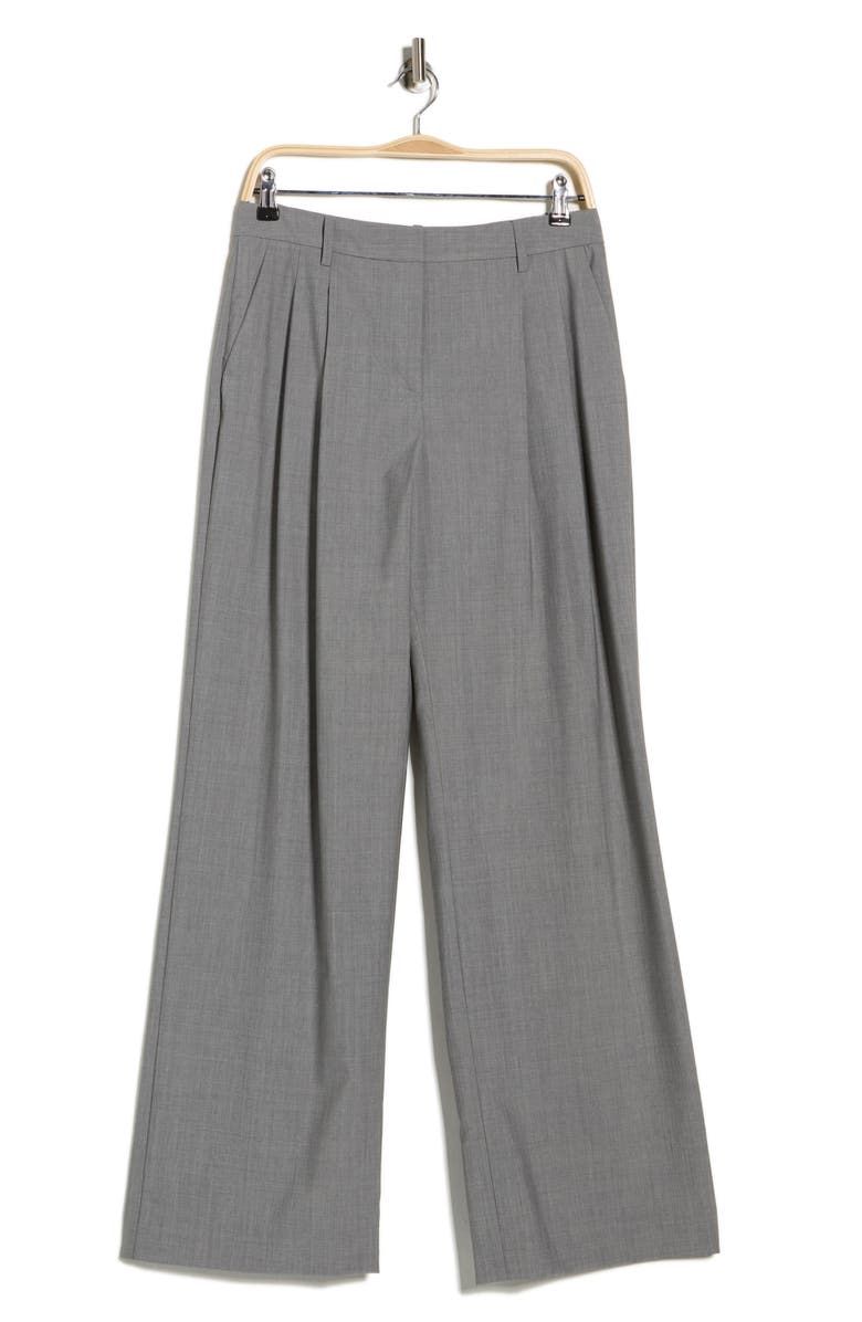TWP Sulli Pleated Stretch Wool Pants, Main, color, Medium Heather Grey