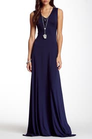 GO COUTURE V-Neck Sleeveless Maxi Dress