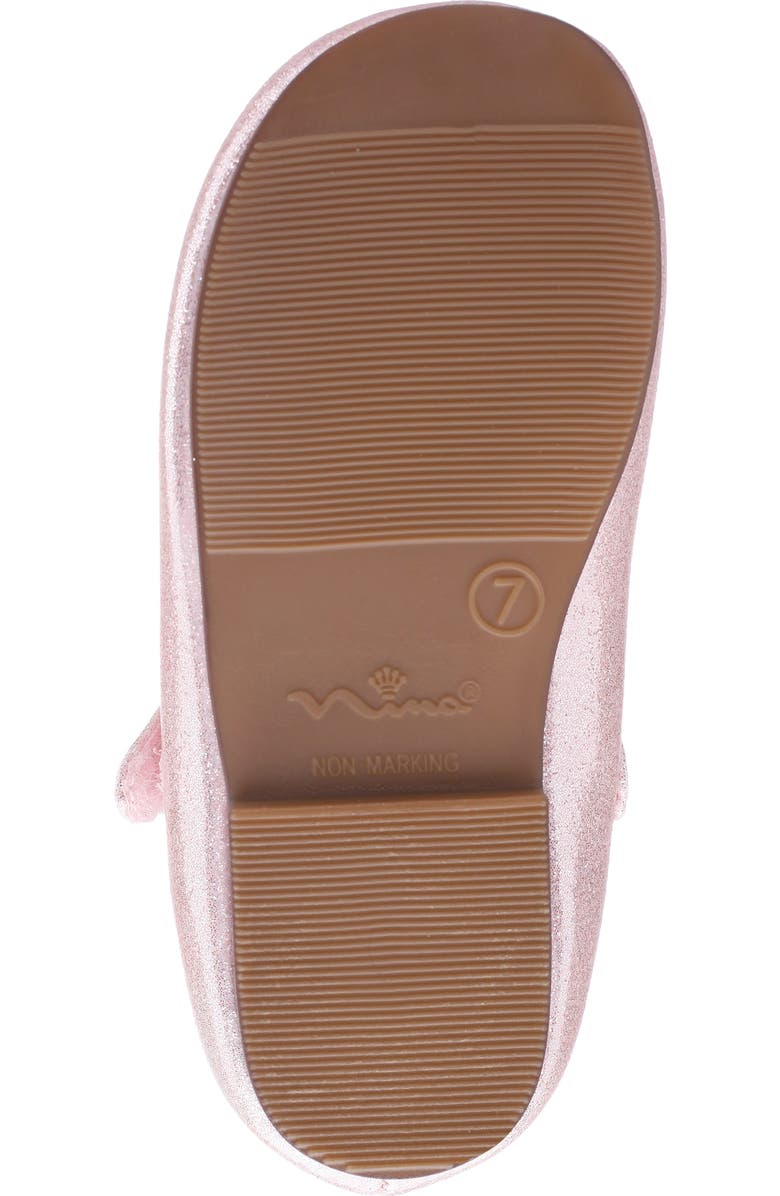 Nina Kids' Bluee Rosette Mary Jane Flat, Alternate, color, Light Pink Shimmer