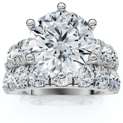VS 6 Ct Diamond Engagement Wedding Ring Set in 10k Gold Lab Grown