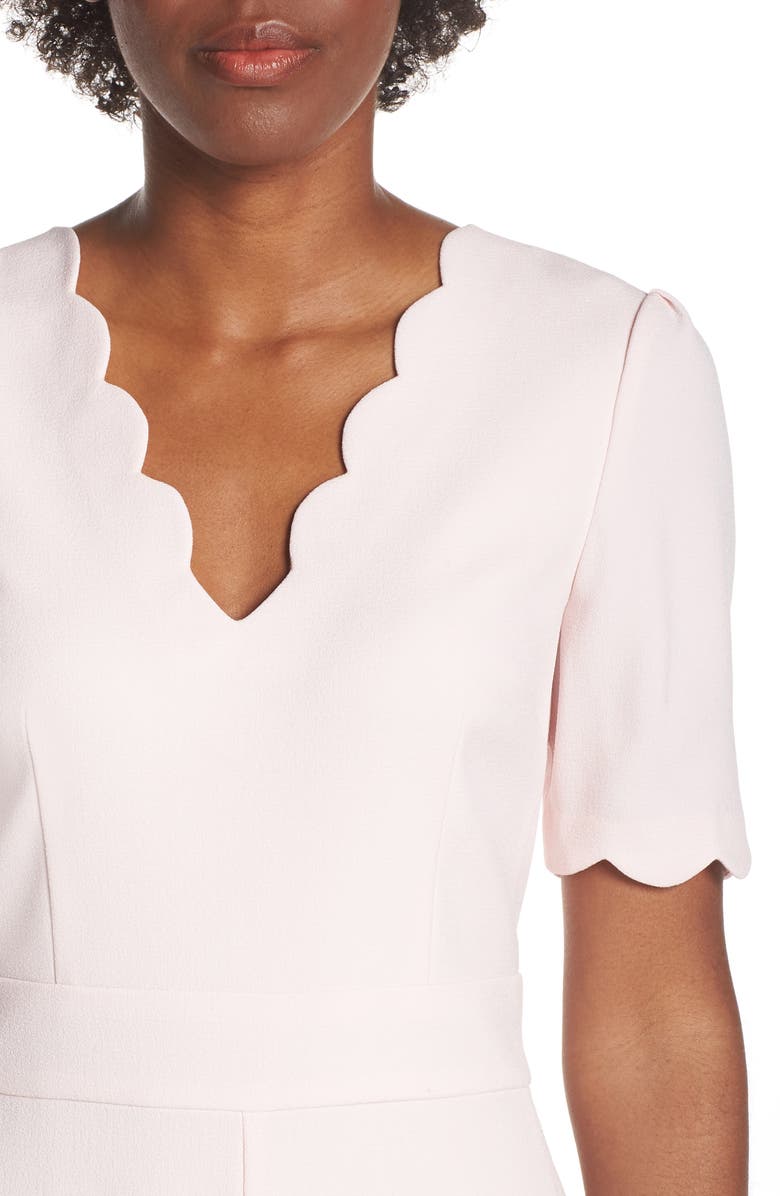 Harper Rose Scallop V-Neck Jumpsuit, Alternate, color, Blush