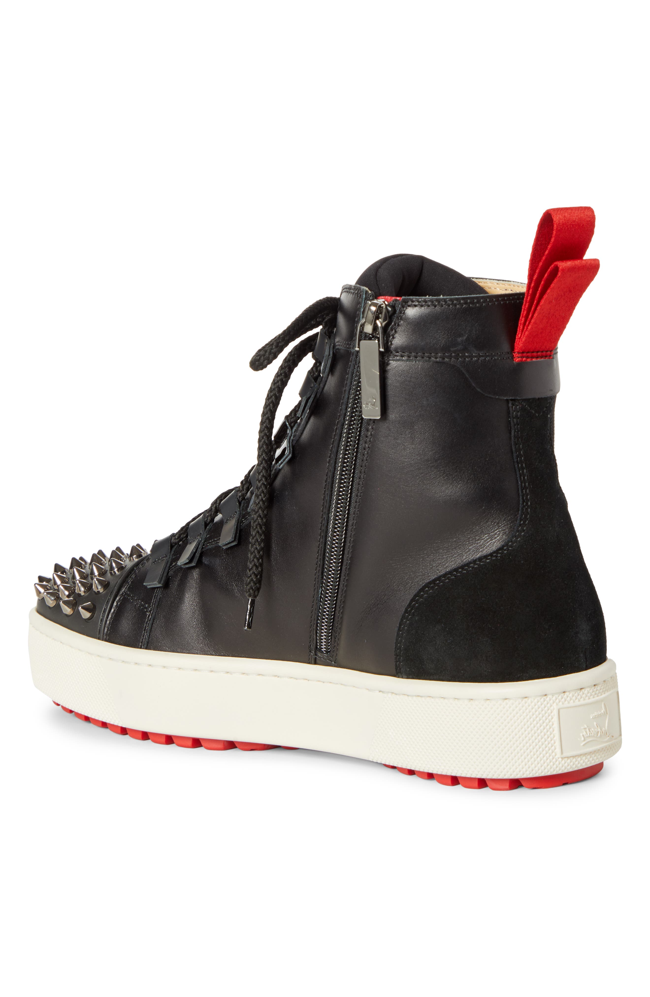 Christian Louboutin Smartic Spike High Top Sneaker, Alternate, color, 