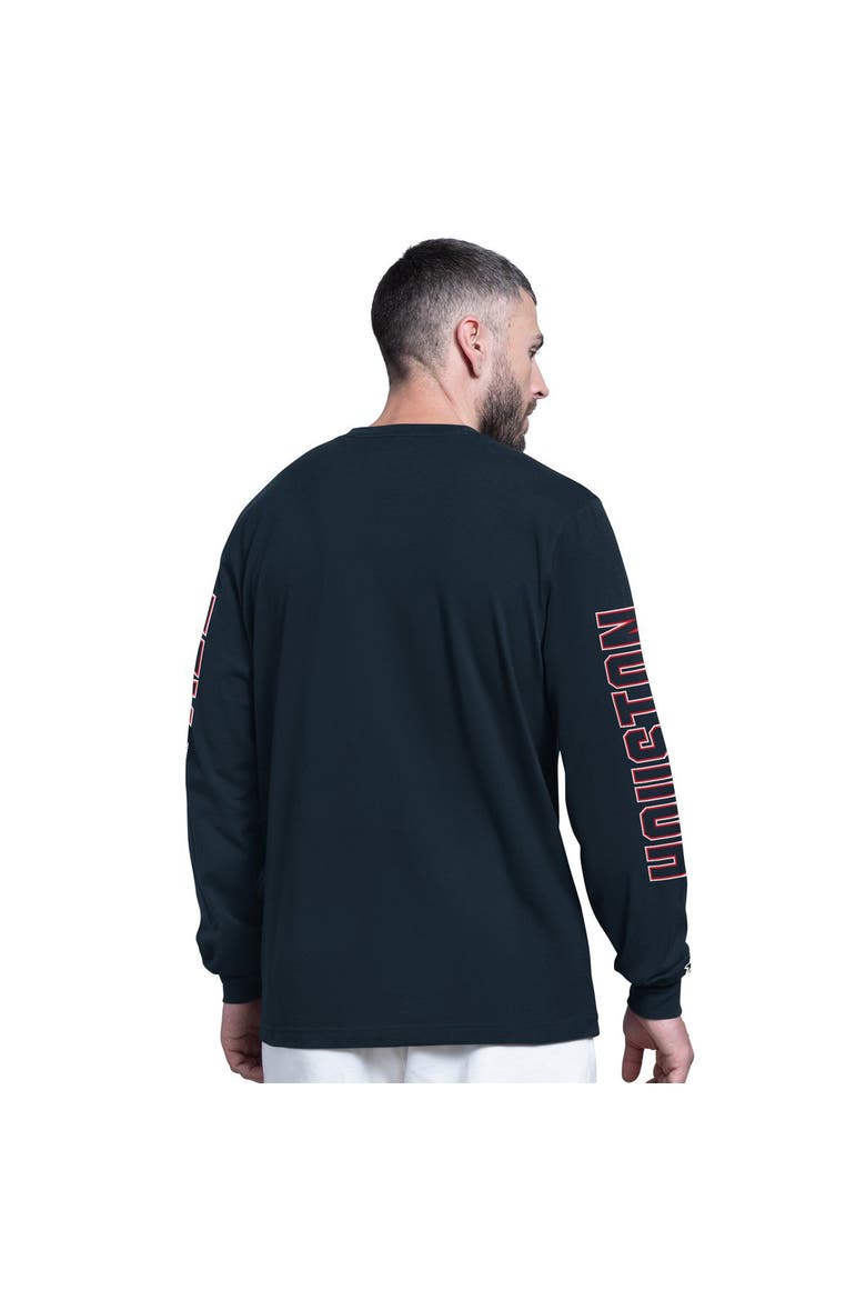 Men's Starter Navy Houston Texans Clutch Hit II Long-Sleeve T-Shirt, Alternate, color, Navy