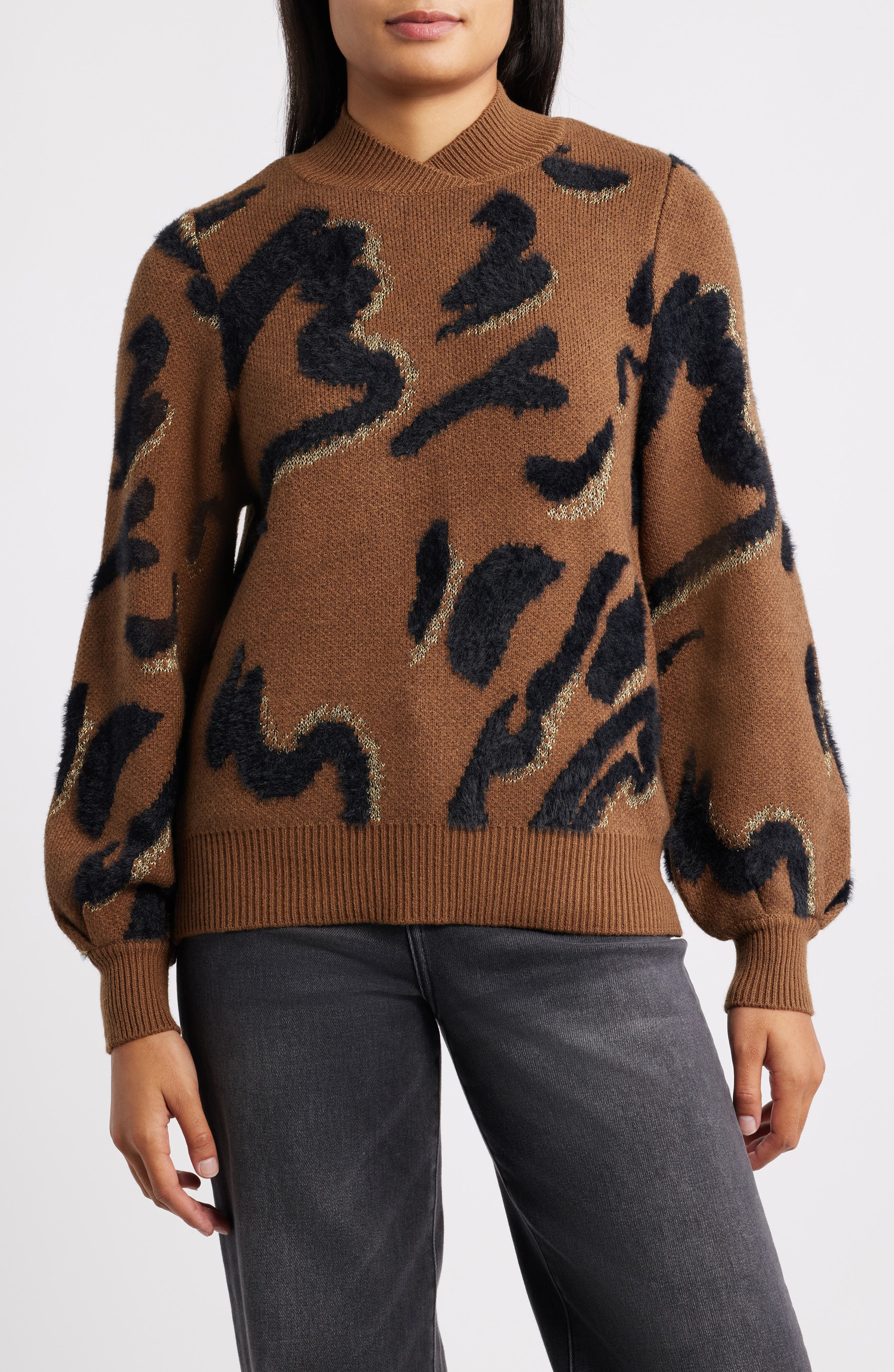 Wit & Wisdom Metallic Jacquard Sweater