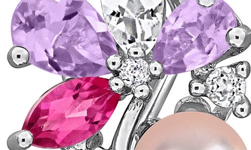 Delmar Pink Cultured Pearl & Semiprecious Stone Earrings In Multi