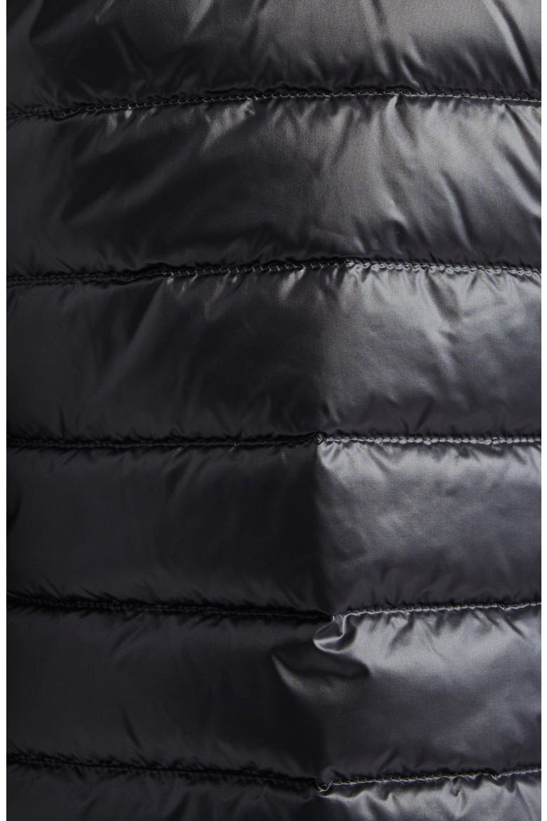 Quilted Nylon & Wool Knit Cardigan, Alternate, color, BLACK