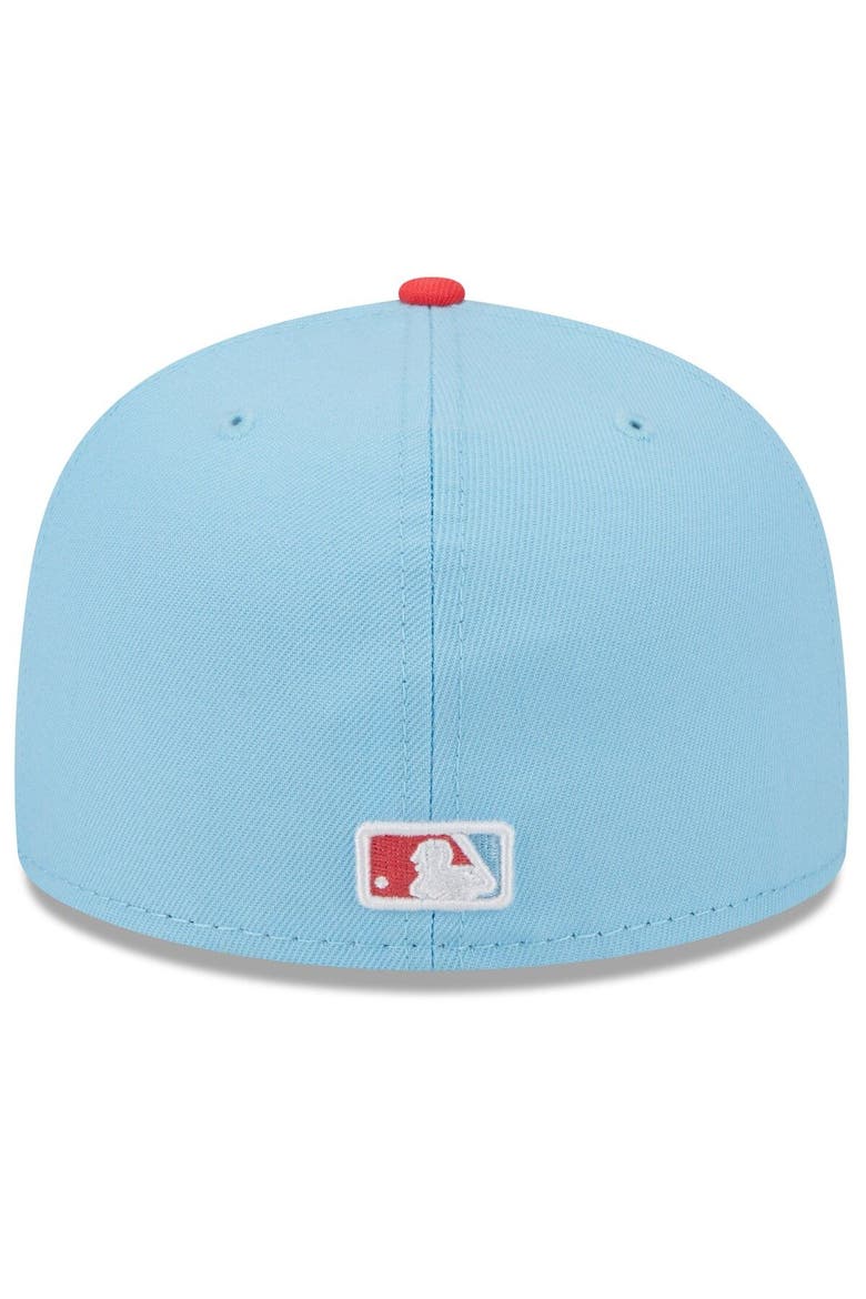 Men's New Era Light Blue/Red Los Angeles Dodgers Spring Color Two-Tone 59FIFTY Fitted Hat, Alternate, color, Light Blue