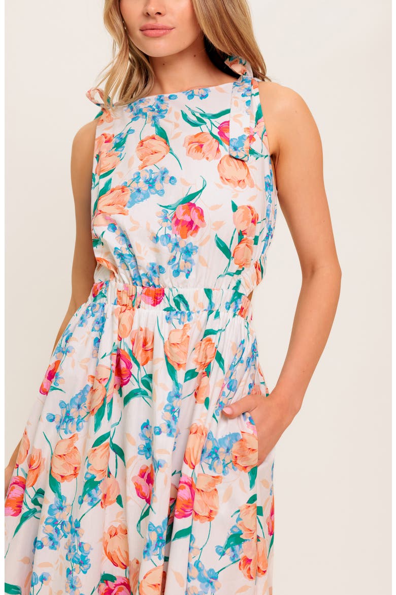 Tie Strap Fit & Flare Midi Dress, Alternate, color, IVORY
