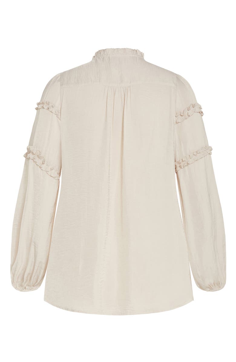 City Chic Ruffle Puff Sleeve<br />Peasant Blouse, Alternate, color, Porcelain