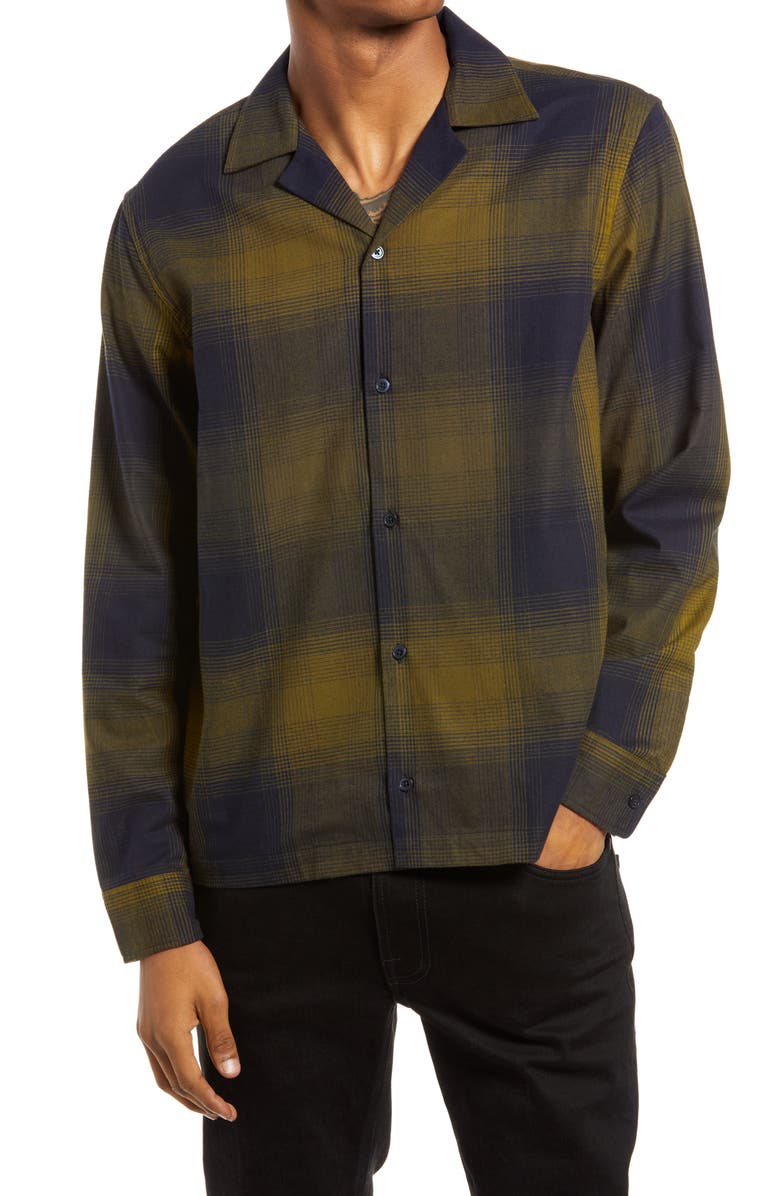 Saturdays NYC Marco Plaid Flannel Men's Button-Up Shirt, Main, color, 