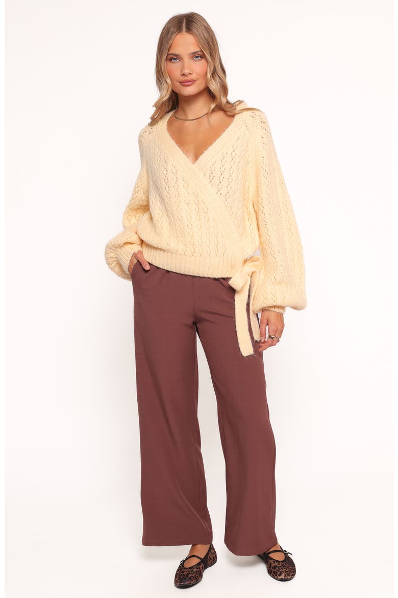 Etta Wrap Cardigan, Alternate, color, BUTTER