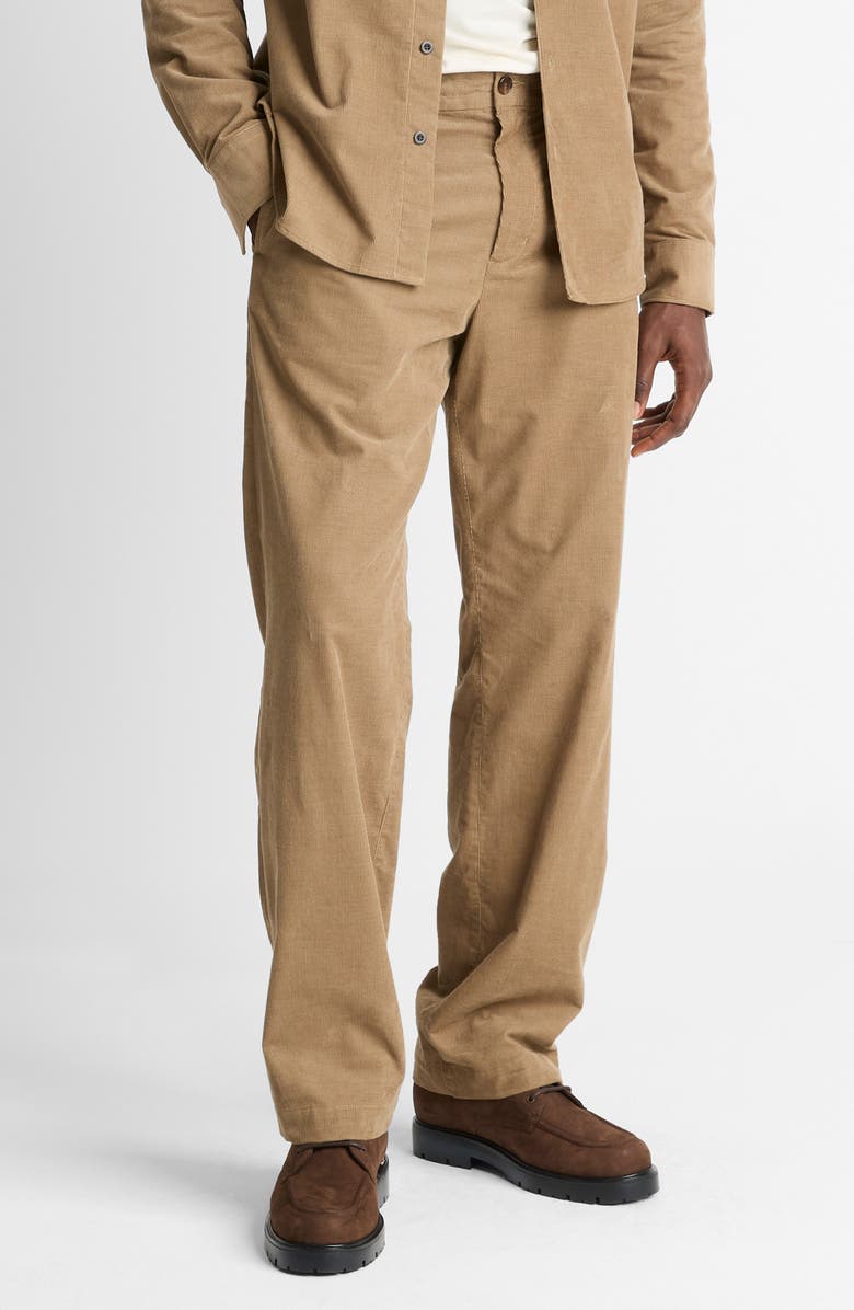 Vince Louie Flat Front Cotton Corduroy Pants, Main, color, Teton
