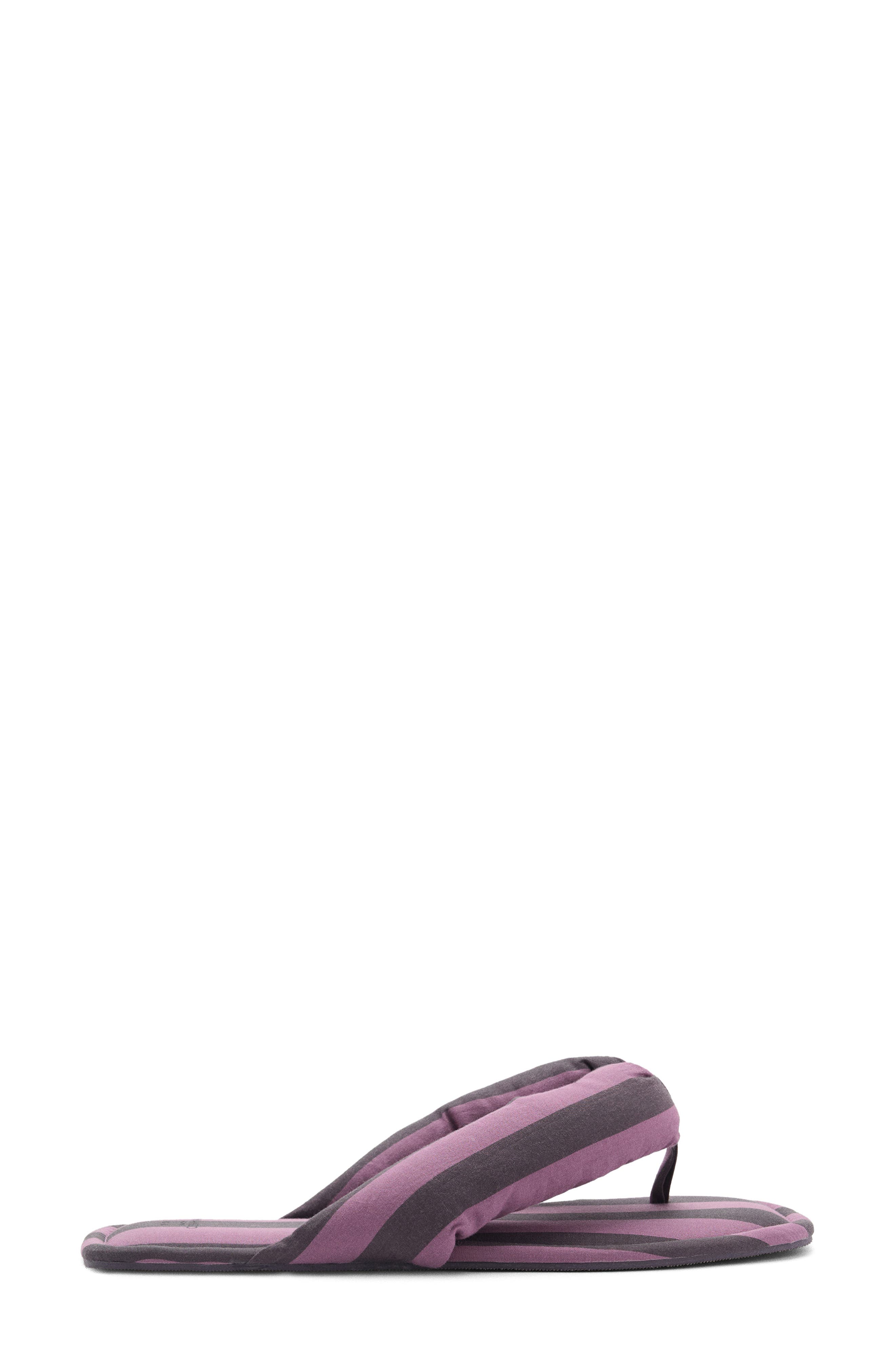 MANGO Stripe Puffer Flip Flop, Alternate, color, Plum
