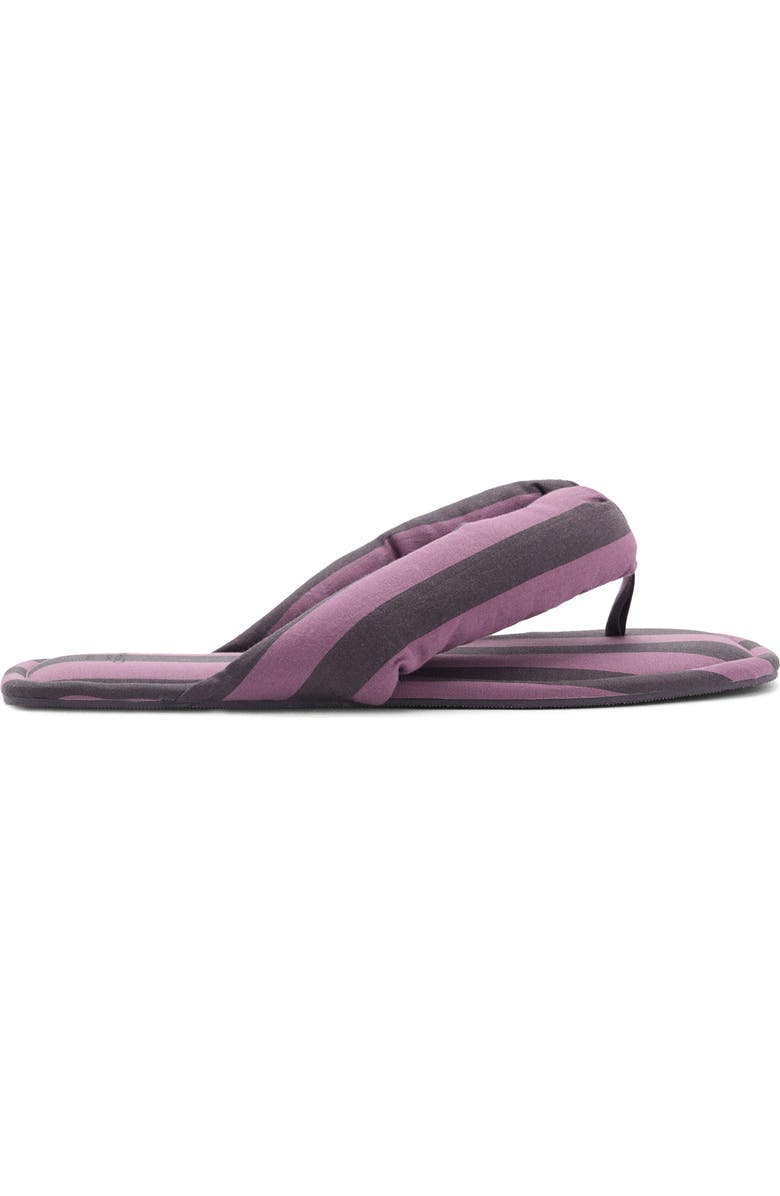 MANGO Stripe Puffer Flip Flop, Alternate, color, Plum