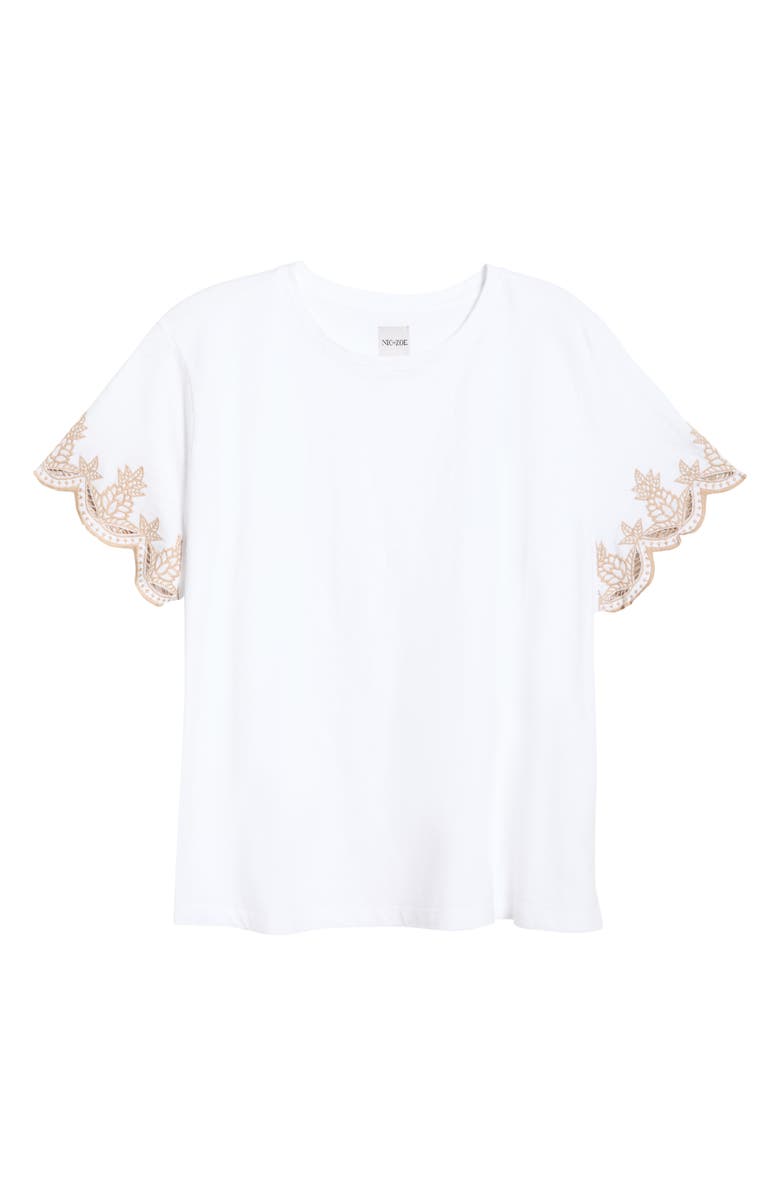 NIC+ZOE Deco Sleeve Cotton Top, Main, color, Paper White