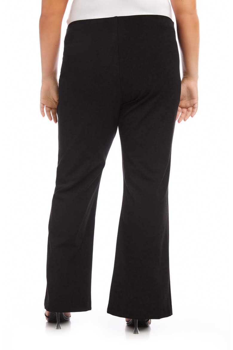Front Slit Stretch Twill Bootcut Pants, Alternate, color, BLACK