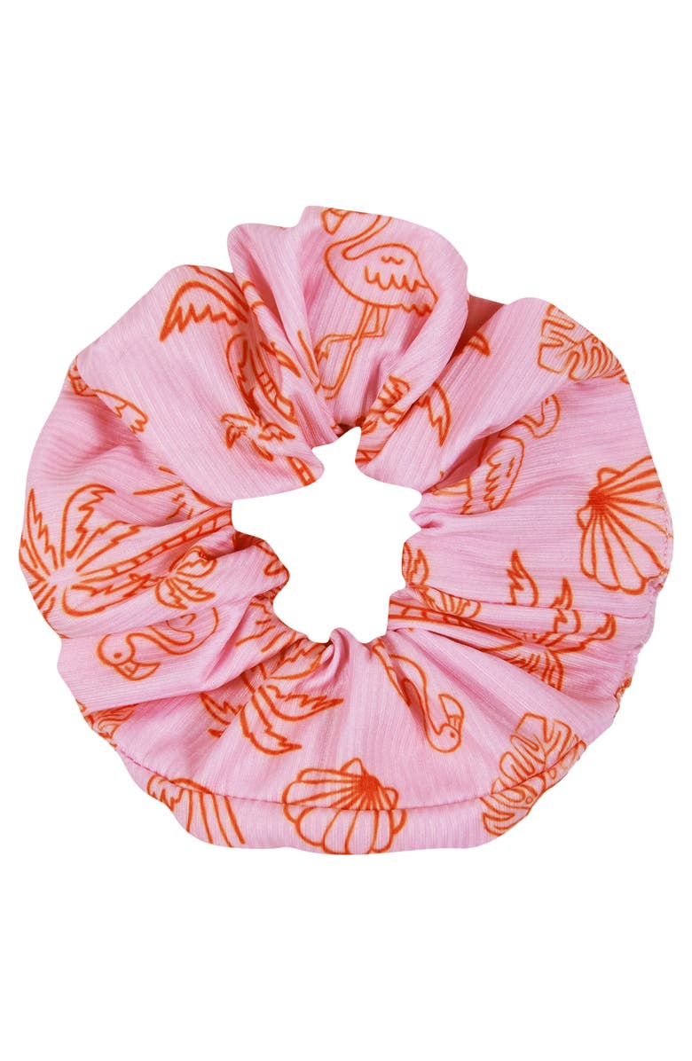 Andy & Evan Kids' Long Sleeve One-Piece Rashguard Swimsuit & Scrunchie Set, Alternate, color, Pink