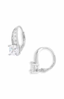NORDSTROM RACK Cushion Cut Cubic Zirconia Hoop Earrings