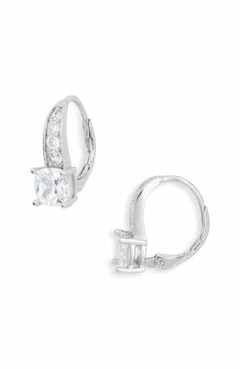 NORDSTROM RACK Cushion Cut Cubic Zirconia Hoop Earrings