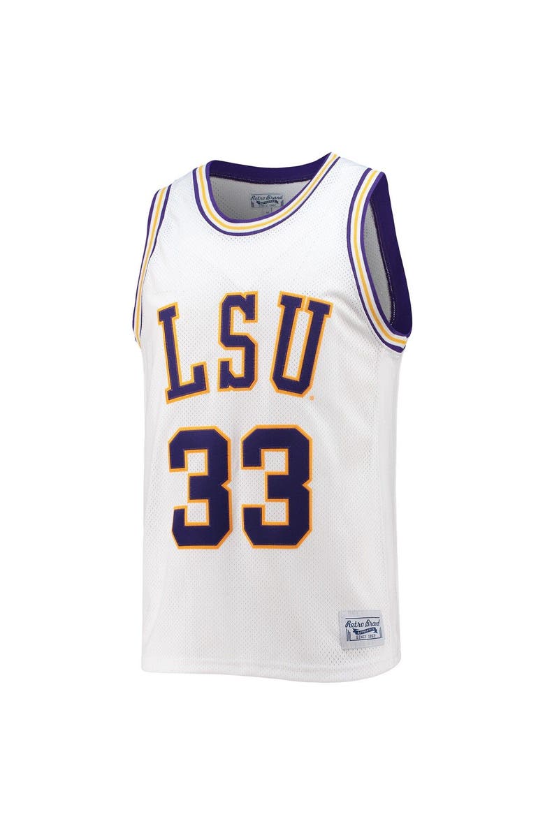 Retro Brand Men's Original Retro Brand Shaquille O'Neal White LSU Tigers Alumni Commemorative Classic Basketball Jersey, Alternate, color, 