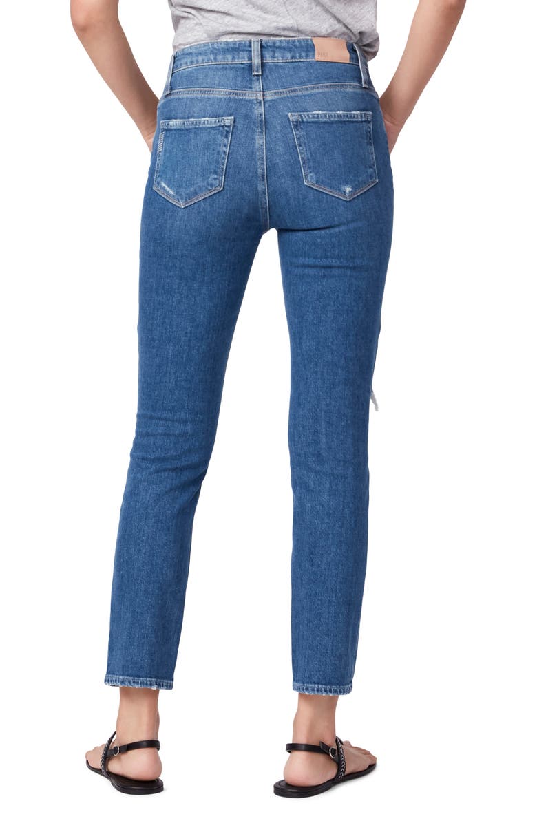 PAIGE Sarah Ripped High Waist Slim Jeans, Alternate, color,