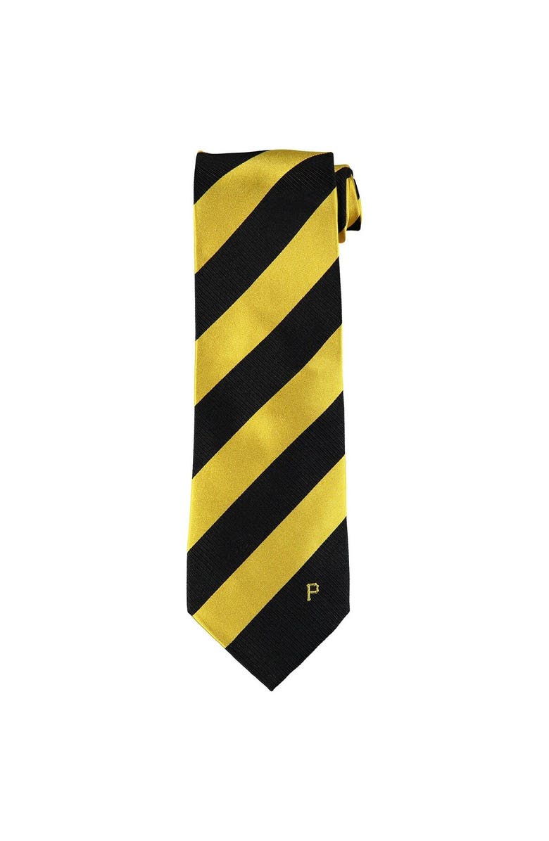 EAGLES WINGS Men's Pittsburgh Pirates Regiment Woven Silk Tie, Main, color,