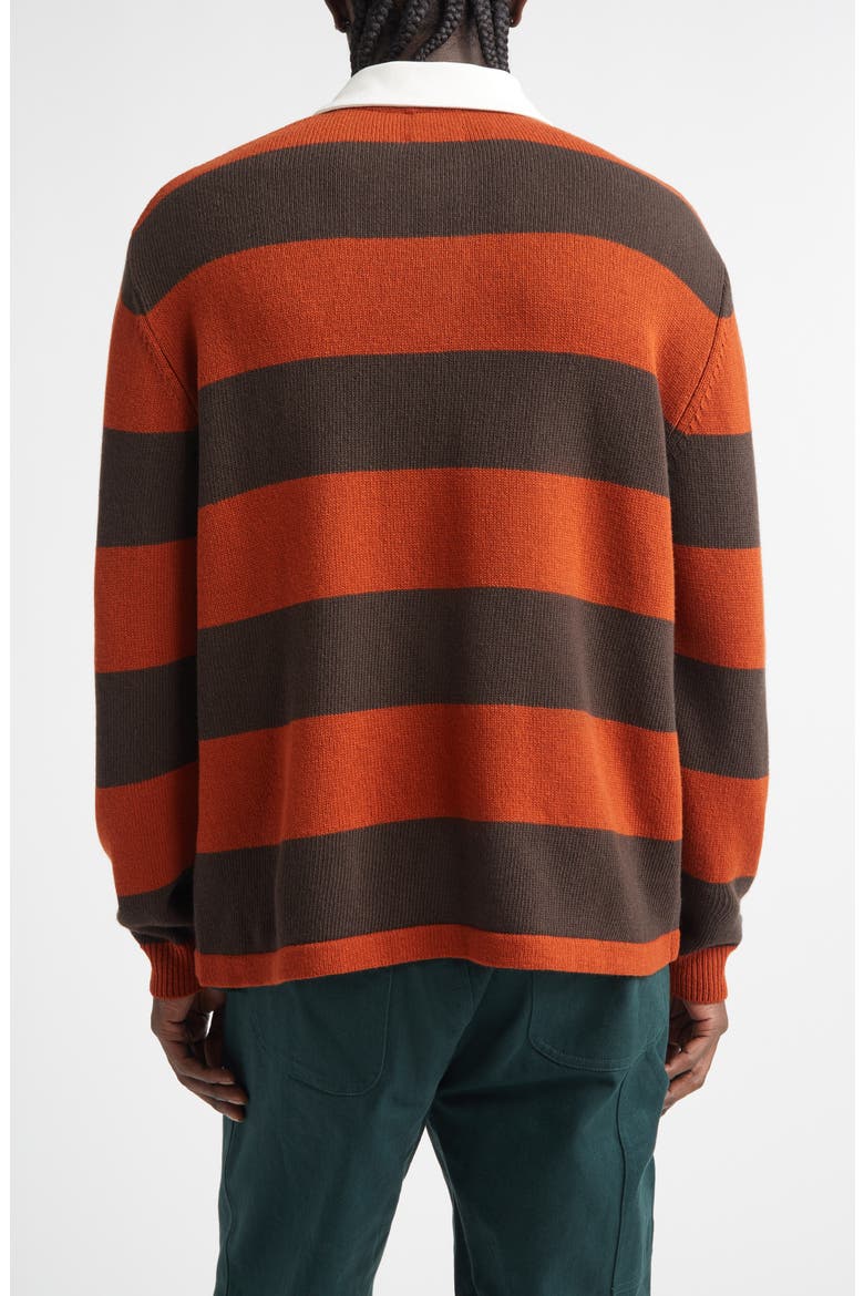 Pine Stripe Wool Rugby Sweater, Alternate, color, BROWN MULTI