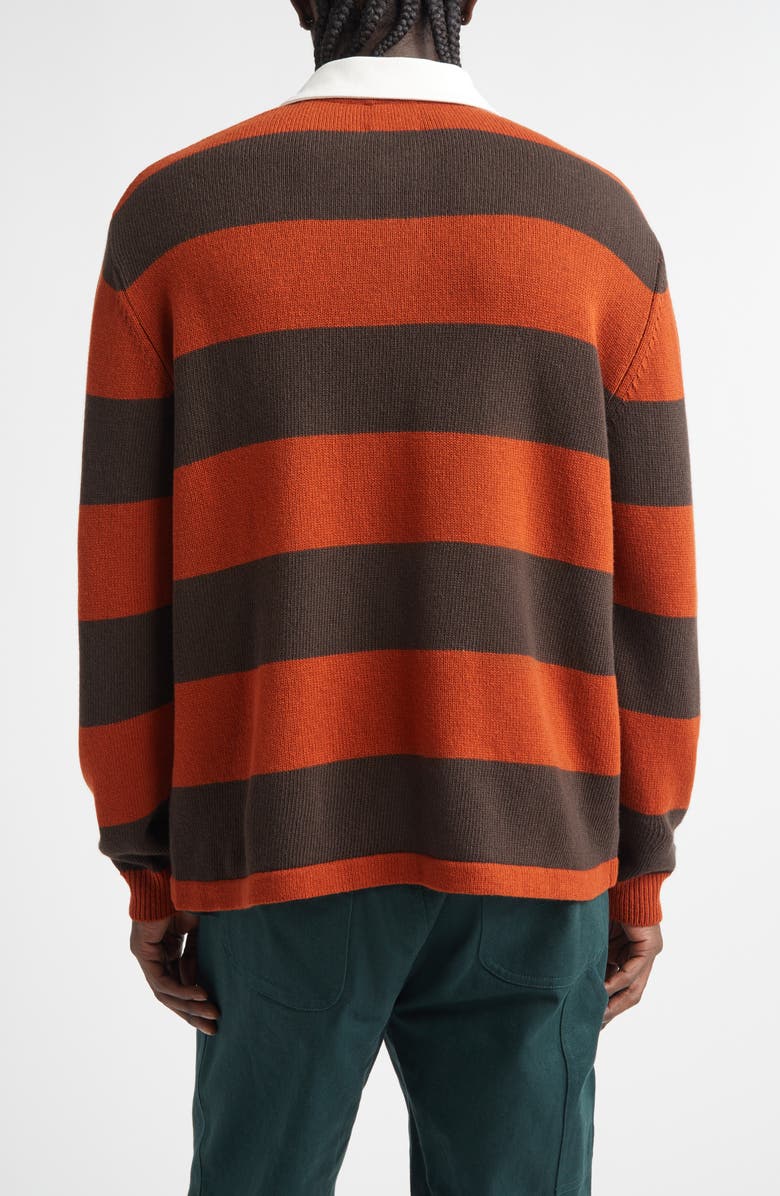 Bode Pine Stripe Wool Rugby Sweater, Alternate, color, Brown Multi