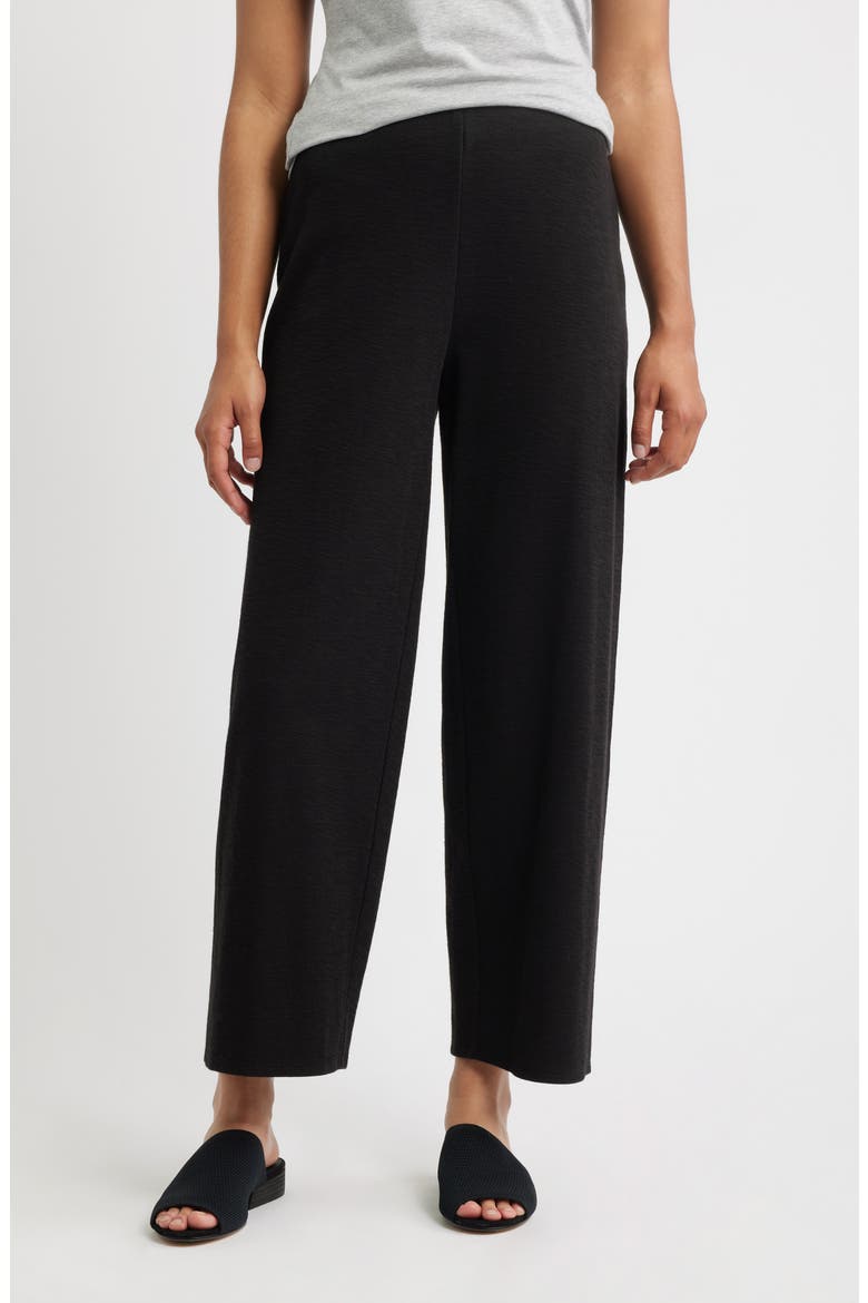 Organic Cotton Ankle Straight Leg Pants, Main, color, BLACK