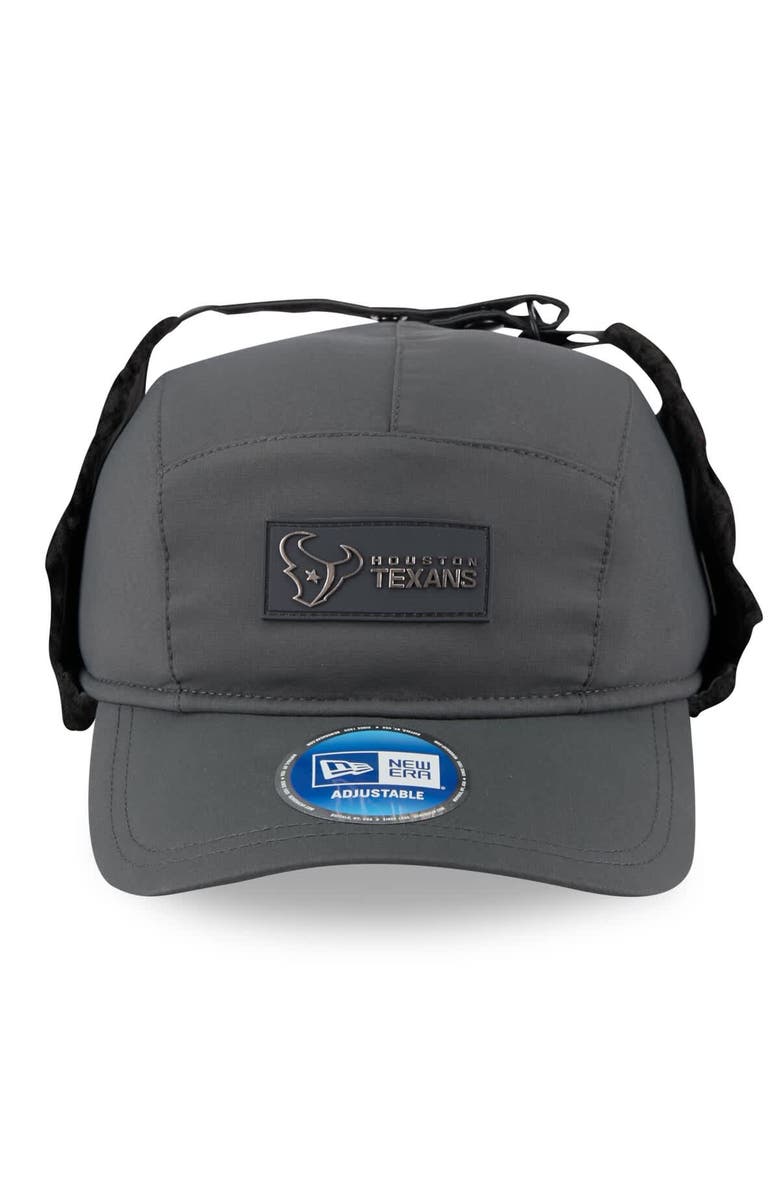 New Era Men's New Era Charcoal Houston Texans 2025 Sideline Cold Weather Runner Dog Ear Adjustable Hat, Alternate, color, Charcoal