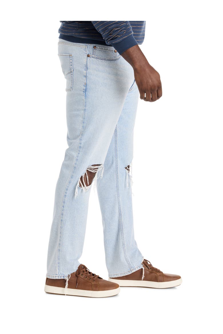 Big & Tall Destructed Dual Denim Tapered-Fit Jeans, Alternate, color, PARTY IN THE BACK