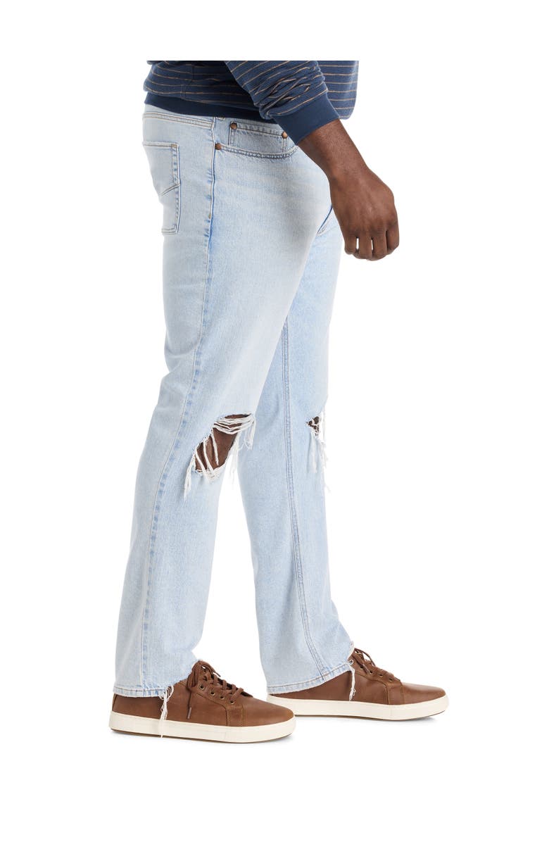 True Nation by DXL Big & Tall Destructed Dual Denim Tapered-Fit Jeans, Alternate, color, Party In The Back