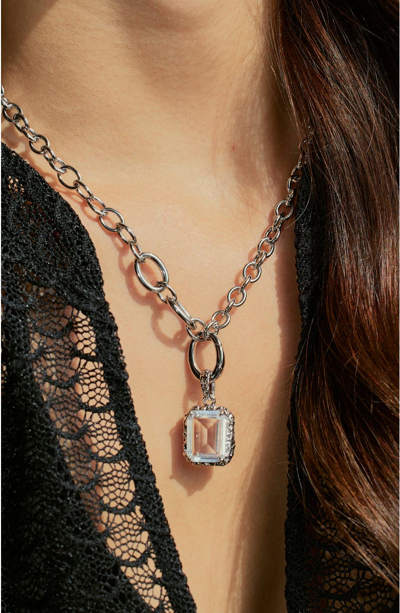 RETRO CHIC Crystal Lava Necklace, Alternate, color, Crystal Clear